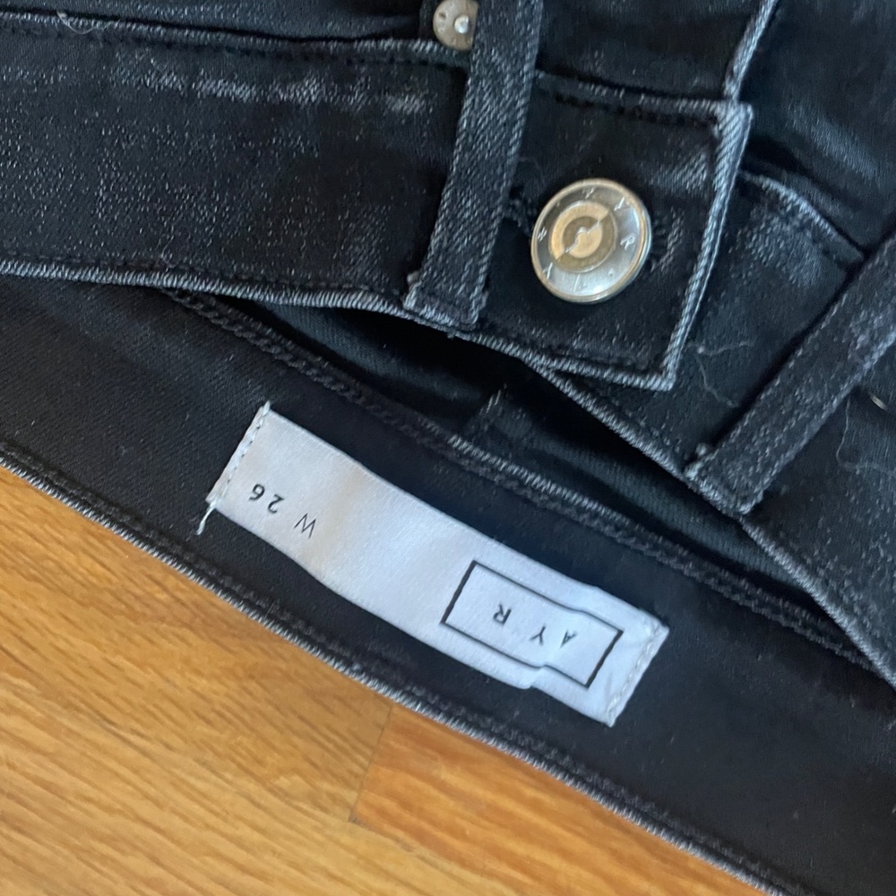 AYR The Shade jean in DARK WASH BLACK SIZE 26 - Picture 5 of 9